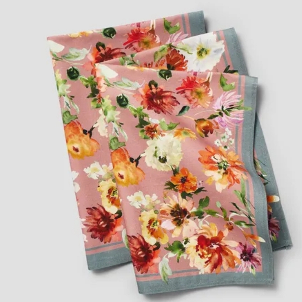 ♥️BUY 2 GET 1 FREE Sur La Table Fall Botanical Towels, Set of 2, Retail $29.95